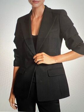 Michael KorsCollection Black Ruched Sleeve Blazer